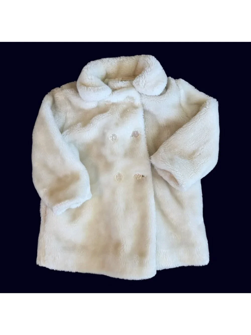 Vintage Weather Tamer White Faux Fur Regal Ethereal Coat 4T